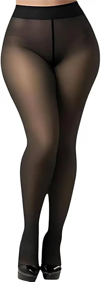 Meia Calça Térmica Translúcida Feminina Tamanho(36 a 44) Forrada com Lã Aveludada, Modeladora, Invisível, Super Quente para o Inverno, Efeito Meia Fina