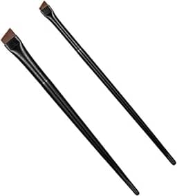 Kit com 2 Pincéis Chanfrados Profissionais – 1 Grande + 1 Pequeno para Design de Sobrancelha Delineado e Henna – PJAT