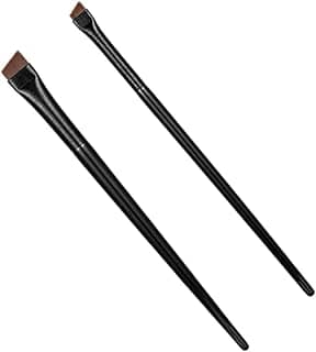 Kit com 2 Pincéis Chanfrados Profissionais – 1 Grande + 1 Pequeno para Design de Sobrancelha Delineado e Henna – PJAT