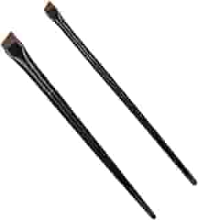 Kit com 2 Pincéis Chanfrados Profissionais – 1 Grande + 1 Pequeno para Design de Sobrancelha Delineado e Henna – PJAT