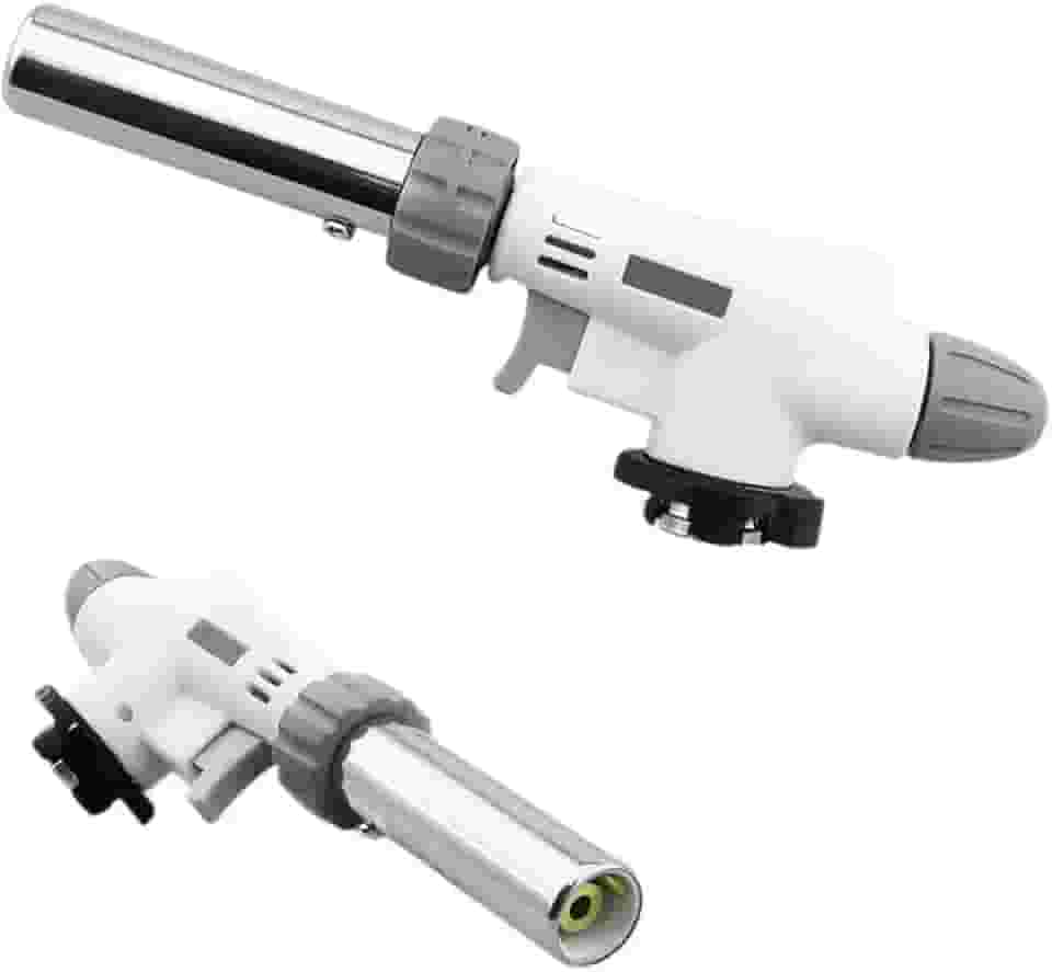 Maçarico Culinário Profissional Portátil Gás Butano 1300°C - Regulagem Chama + Acendimento Automático - Multiuso Cozinha Gourmet