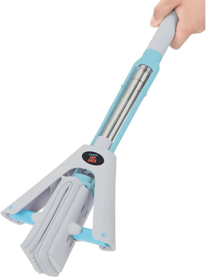 Rodo Mop Fácil Cabo Extensor Aço Inox Celeste