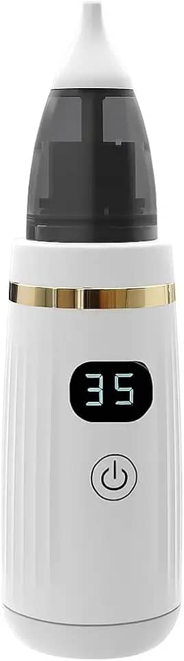 Aspirador Nasal Auricular Elétrico Digital, 5 Velocidades, 3 Pontas de Silicone, Carregamento USB-C, para Bebês Nariz e Ouvido
