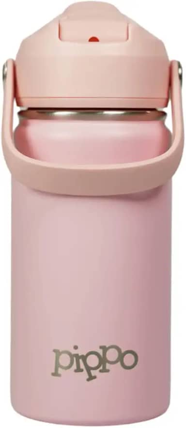 Pippo | Garrafa Térmica Infantil Criança Aço Inox Parede Dupla Menino Menina Para Bebidas Quentes e Frias e Livre de BPA (Rosa)