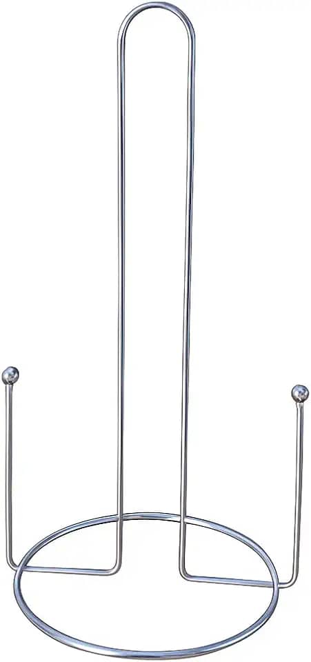 Suporte para Rolo de Papel Toalha Plástico Filme Papel Alumíniio Aço Inoxidável Cromado Premium Base Estável e Design Moderno para Cozinha ou Branheiro