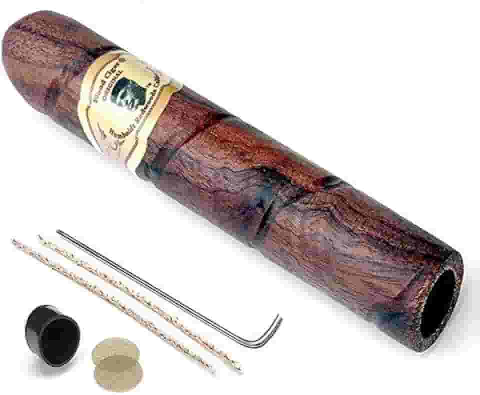 Cachimbo de charuto – cachimbo de tabaco de madeira com fluxo de ar através do orifício, fácil de limpar, tamanho de viagem – Presente original