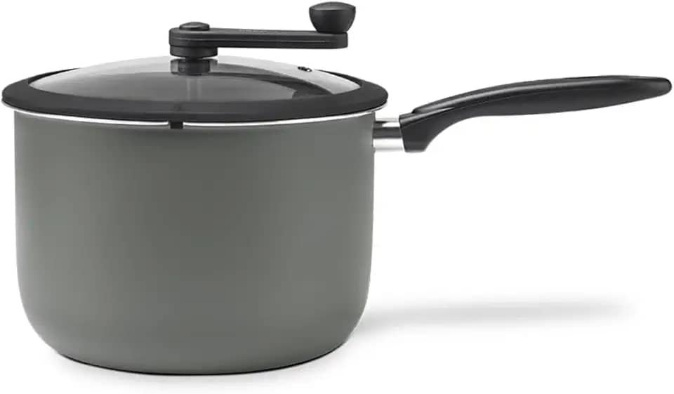 Brinox - Pipoqueira Ceramic Life Pic Poc Ø22 5,5L Tampa com Vidro Temperado - Cinza/Camurça