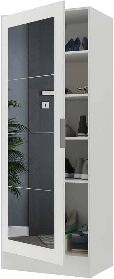 Sapateira 1 Porta com Espelho Jade Multimóveis Branca