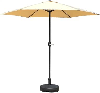 Ombrelone Ruixin LY-009 2,7m Haste Central Alumínio Para Praia Piscina Quintal Comercial - Com Manivela e Inclinação Por Botão, Poliéster Durável e Ventilação Superior