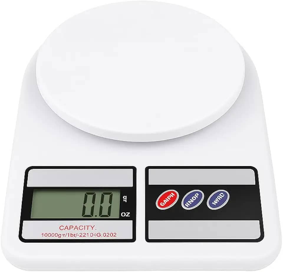 Balança Para Cozinha Digital Pesa Alimento Função Tara Ideal para Alimentos, Ingredientes, Dietas e Confeitaria Balanças de Precisão Até 1g a 10 kg Premium