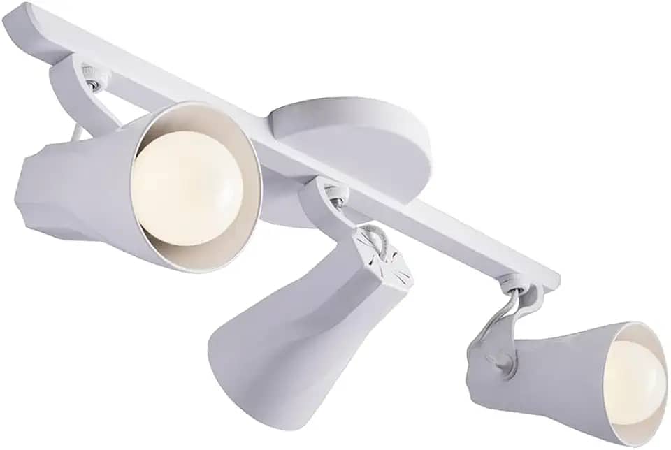 Luminária de Teto Spot Sobrepor Trilho Direcionável Octa 3 Lâmpadas Quarto sala Cozinha Praia Litoral E27 Bivolt (Branco)