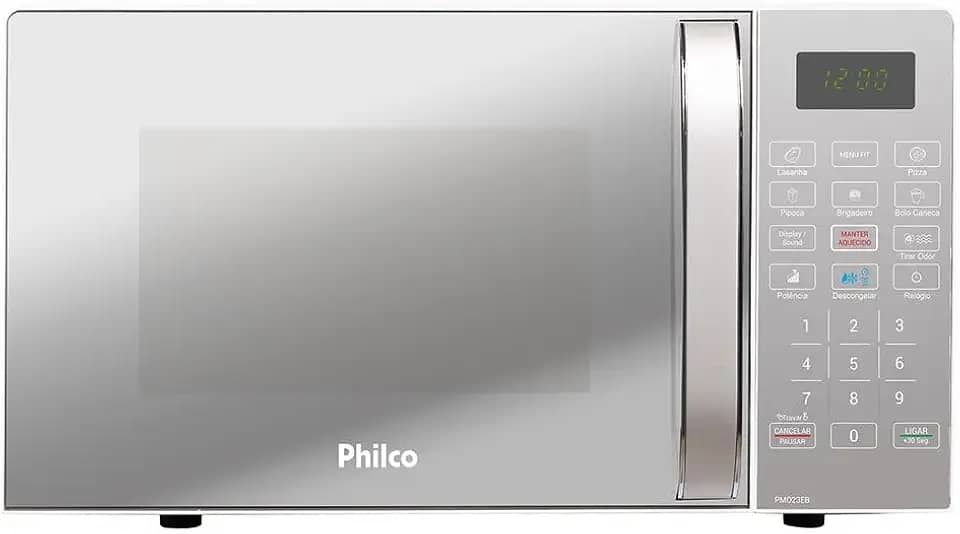 Micro-ondas Philco 20 Litros Limpa Fácil Espelhado Branco PMO23EB - 220V