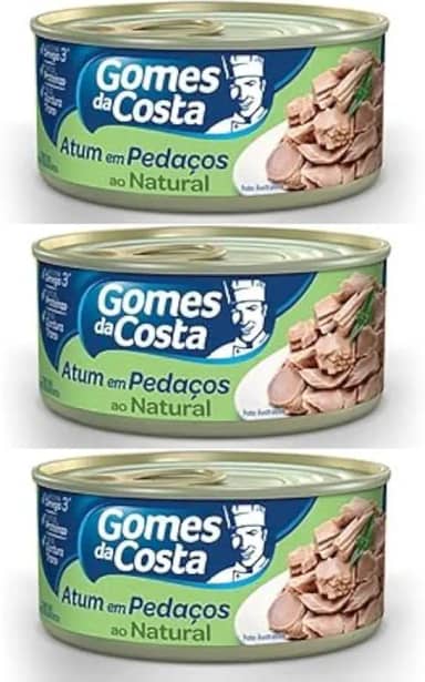 Kit + 3 Atum Em Pedaços Ao Natural Gomes Da Costa 170g(510g)