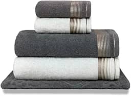 Jogo de Toalhas 5 peças 2 Banho 2 Rosto e 1 Piso 100% Algodão - KNS-Shopp (KIT 1)