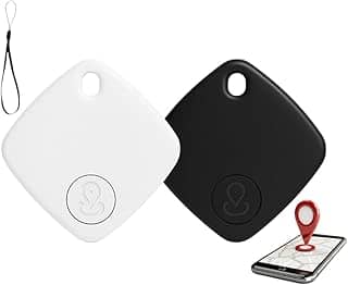 Kit 2 Mini Rastreadores GPS e Localizadores Satélite | Smart Tag Bluetooth com Acelerômetro, Orador Integrado, Compatível Find My – Para Mala, Pet, Carro e Moto