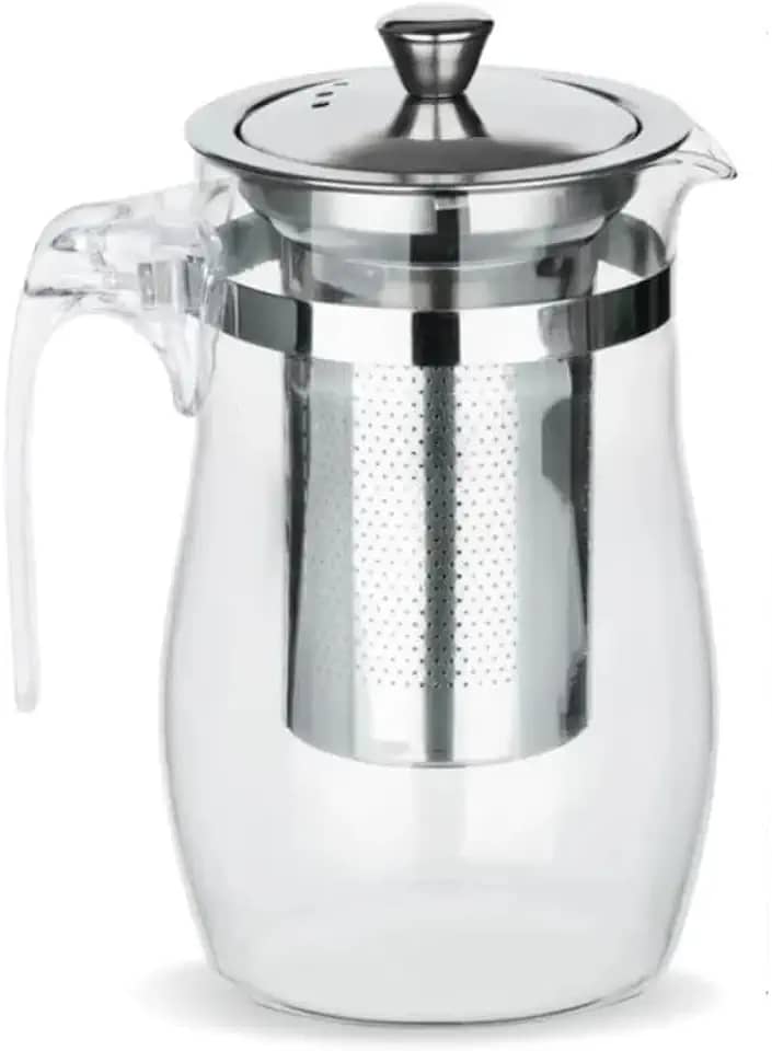 Chaleira de Vidro com Infusor em Aço Inox para Chá 700ml Transparente