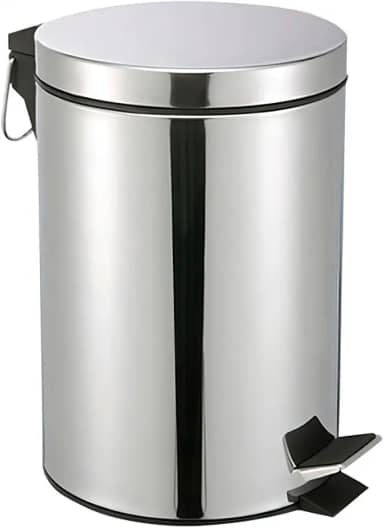 Lixeira de Aço Inox 5 Litros com Pedal Antiderrapante Balde Removível Alça para Transporte Ideal para Cozinha Banheiro Escritório Premium