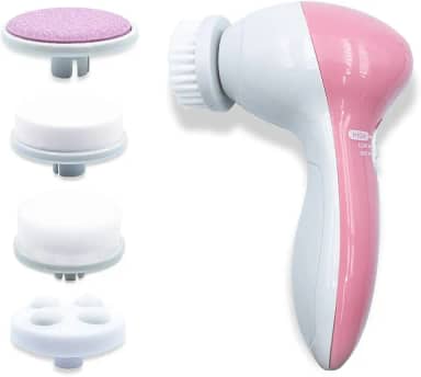 Arte Sedução Escova Facial Elétrica 5/1 Esfoliante Massageadora Portátil, Cor Rosa