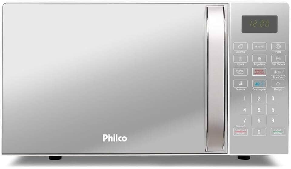 Micro-ondas Philco 20L, 1100W, Branco Espelhado, 110V