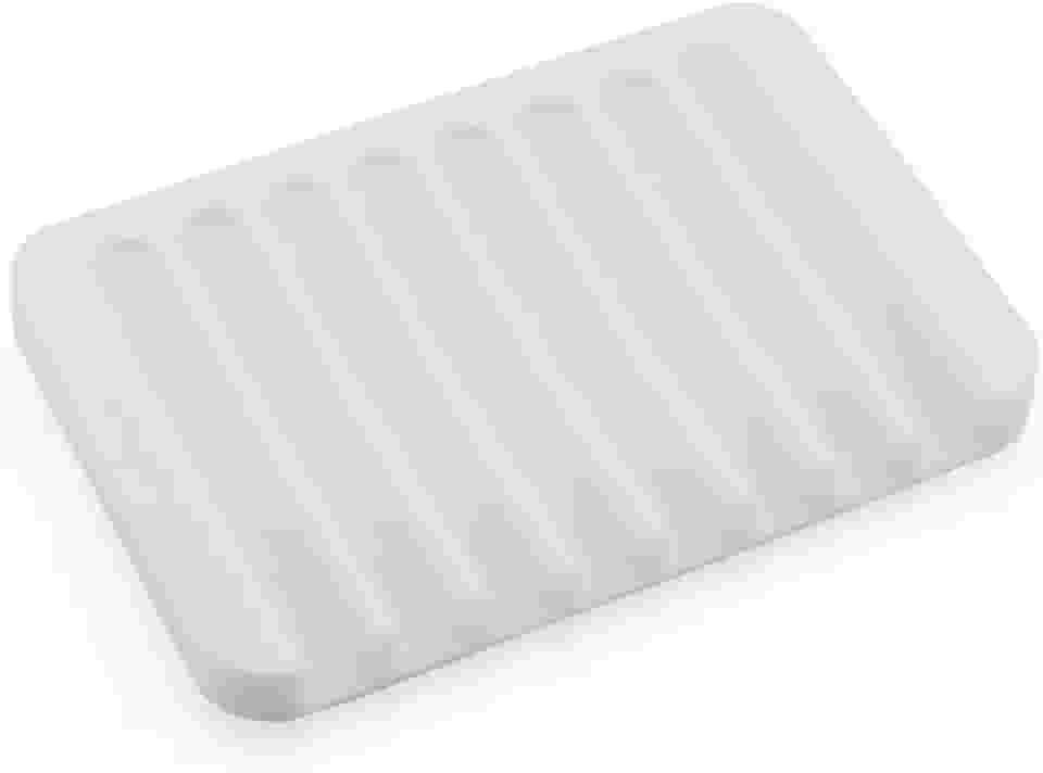 Kit Com 3 Saboneteiras em silicone com Dreno mantém o sabonete novo (Branco)