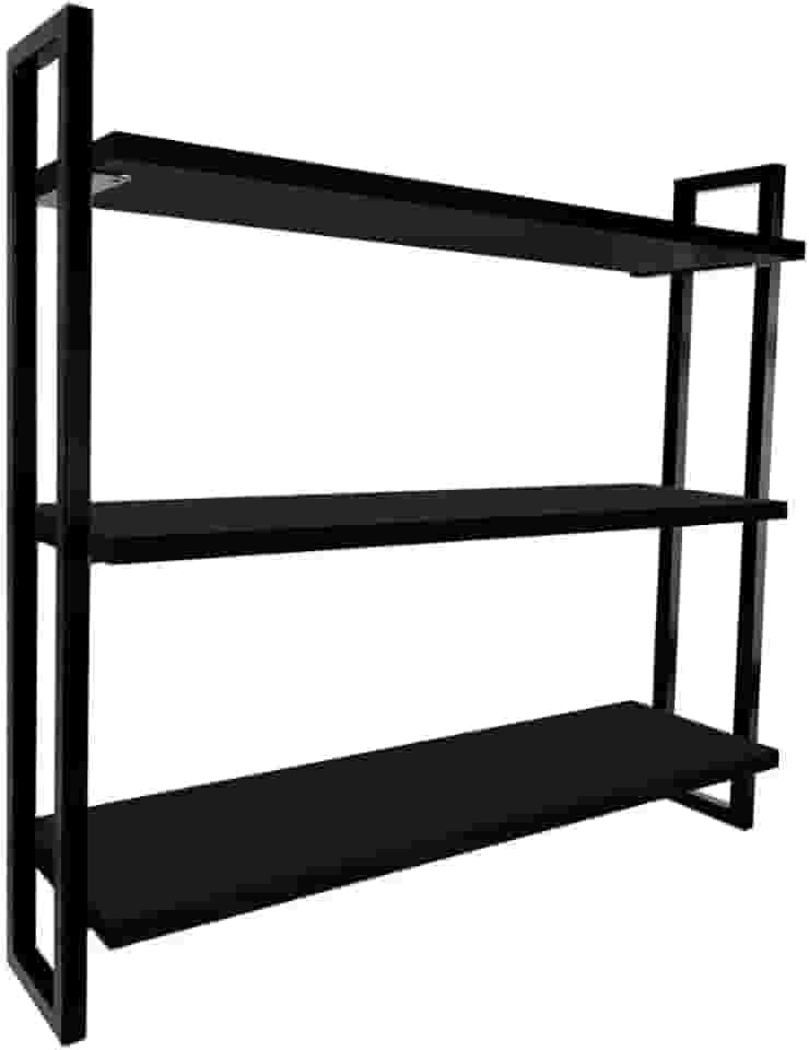 Nicho Prateleira Tripla de Parede Isla Industrial - Preto/preto