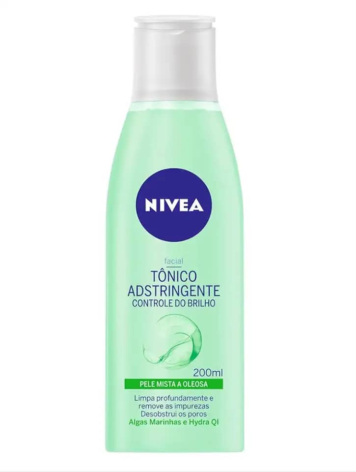 NIVEA Tônico Facial Controle do Brilho - Remove profundamente as impurezas, ajuda a controlar a oleosidade, contém vitamina B5 e é livre de álcool etílico em sua fórmula - 200ml