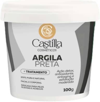 Argila Preta - Castilla Cosméticos | Detox, Antioxidante, Anti-idade e Esfoliação Facial e Corporal