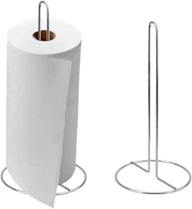Suporte para Rolo de Papel Toalha Aço Inoxidável Cromado Premium Base Estável e Design Moderno para Cozinha