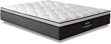 Colchão Casal Molas Ensacadas Pillow Top Maximus 138x188x28cm Cinza/Branco Gazin - Suporta até 120Kg por Pessoa