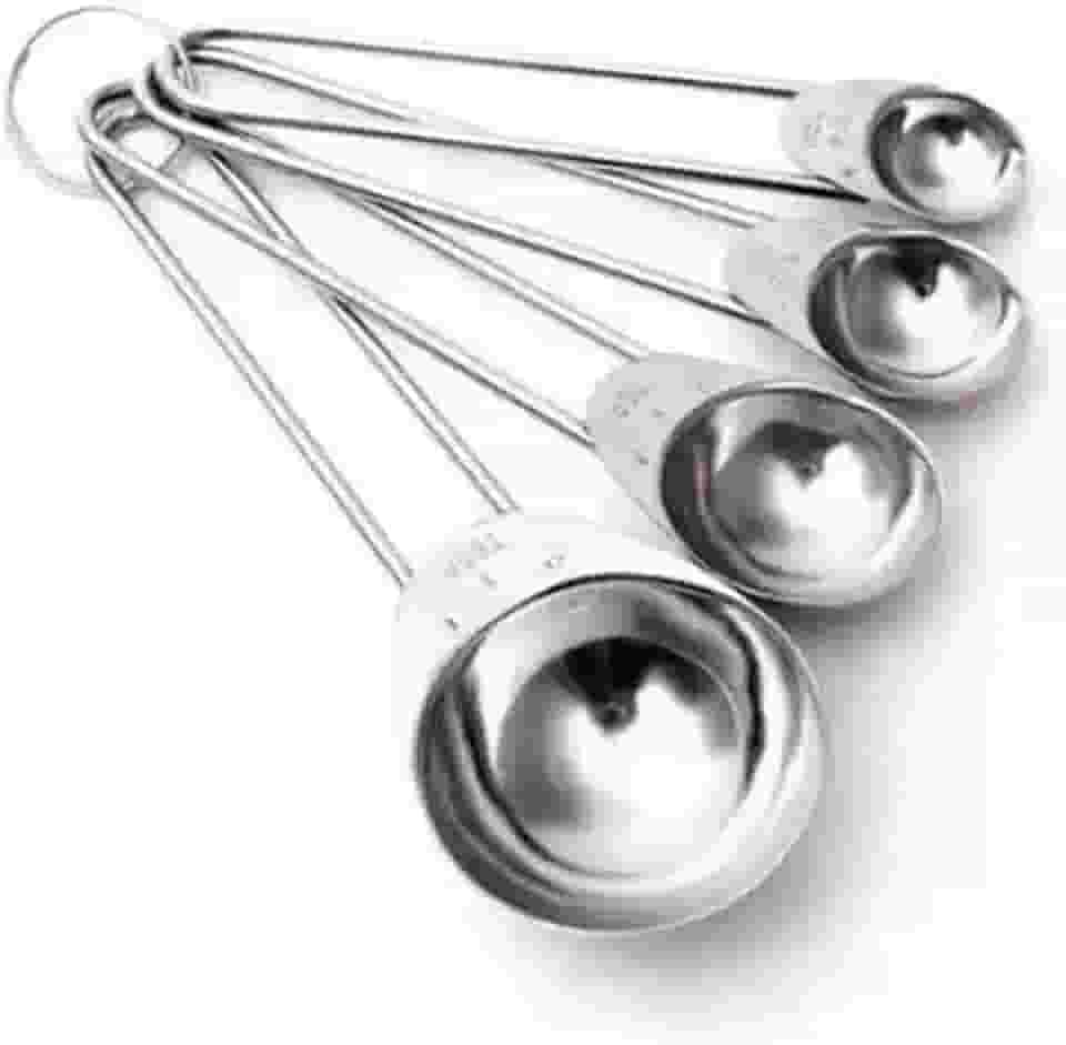 Mimo Style Conjunto de 4 Colheres Medidoras, Próprias Para Ingredientes Secos ou Líquidos, Possui Marca de Capacidade Nas Alças, Produto Leve e Fácil de Manusear, Material de Aço Inox de Qualidade