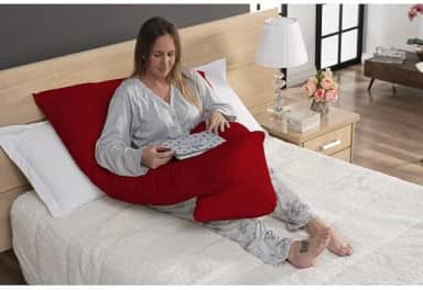 Travesseiro de corpo para Gestante Gravida 1,20x60 micropercal 200 fios (VERMELHO)