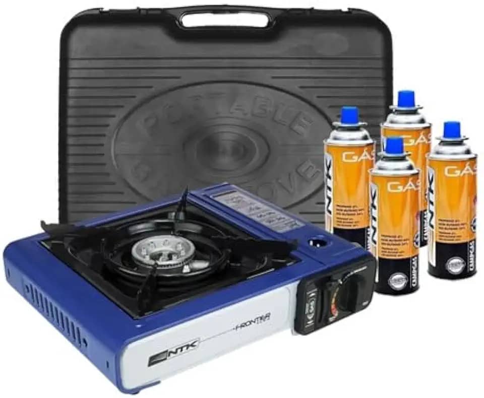 Fogareiro Portátil Camping Frontier Flex Nautika + 4 Refis
