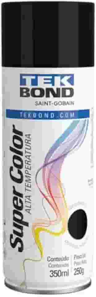 Tinta Spray Preto Brilhante Alta Temperatura Aerossol 350ml/250g