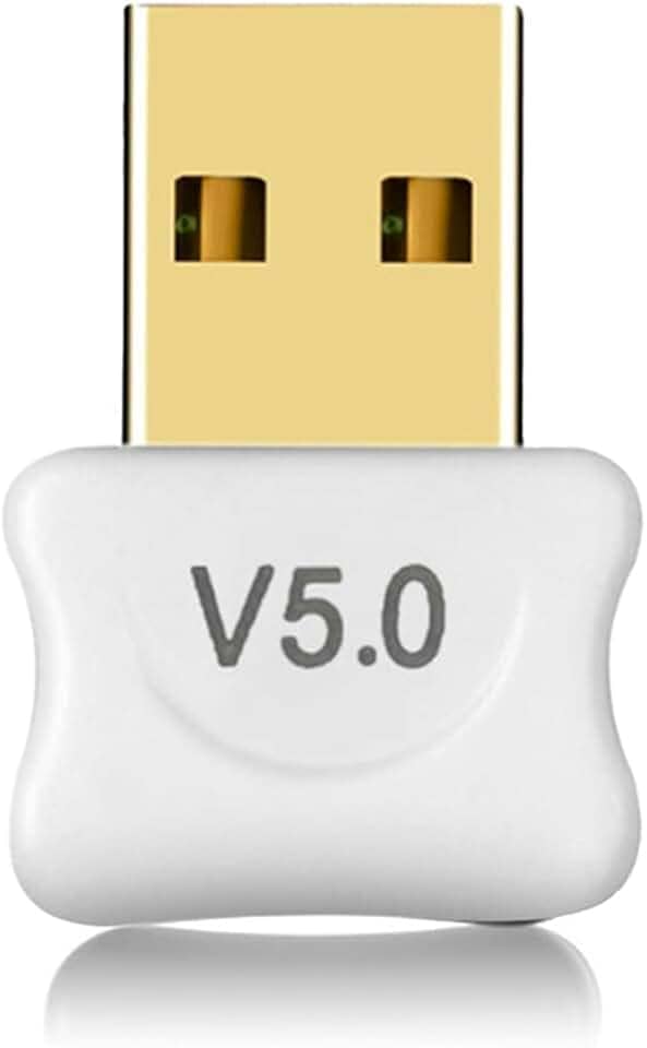 Receptor Bluetooth 5.0 Adaptador USB Wireless Transmissor Para PC, Computador, Notebook, Laptop, Fone de Ouvido, Gamepad, Impressora, Acessório Eletrônico Preto ou Branco LINHA PREMIUM ONYK (Branco)
