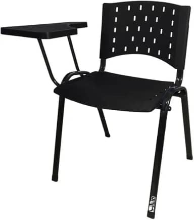 Cadeira Universitária Plástica Preta 10 Unidades Prancheta Plástica - ULTRA Móveis