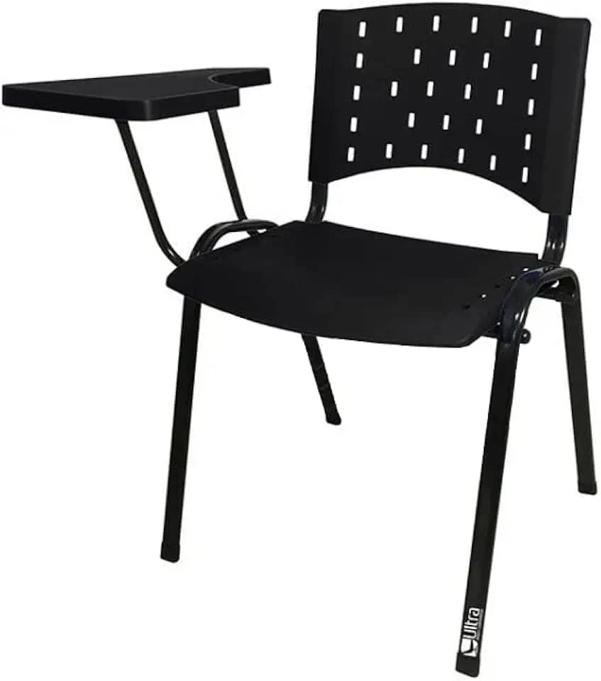 Cadeira Universitária Plástica Preta 10 Unidades Prancheta Plástica - ULTRA Móveis