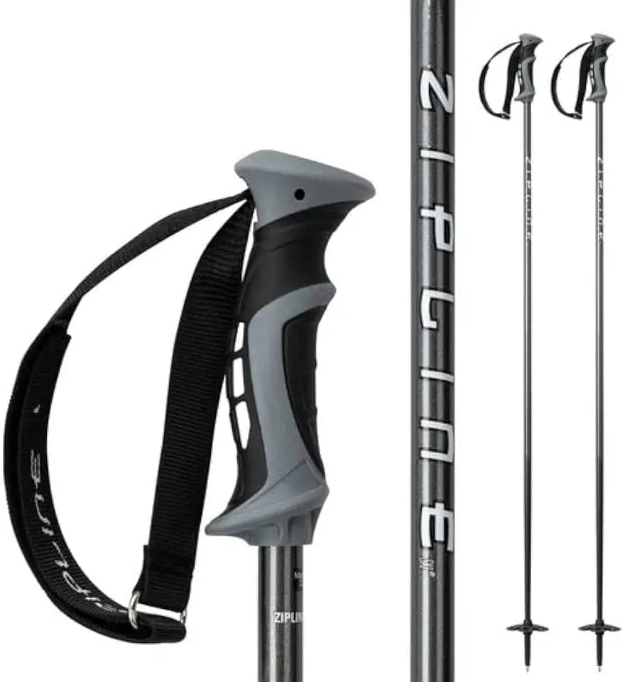 Bastões de esqui downhill composto grafite 16,0 Zipline Blurr – Leve, durável, Freeride All-Mountain, aderência ergonômica, ideal para esqui em todas as montanhas - Escolha do medalhista de ouro David