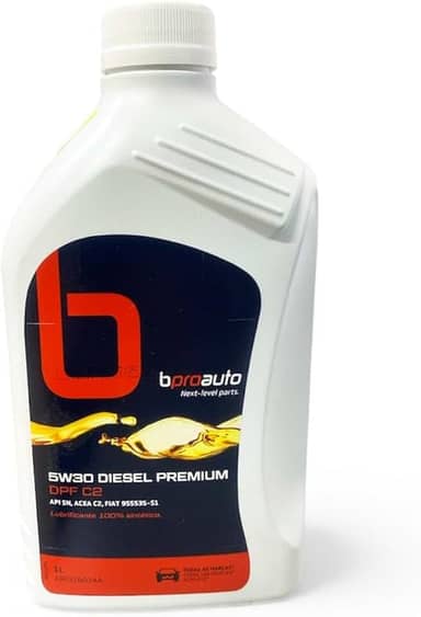 Bproauto Óleo de Motor Diesel Sintético 5W30 Premium DPF C2, API SN, ACEA C2, Fiat 9.55535-S1, 100% Sintético, 1 Litro