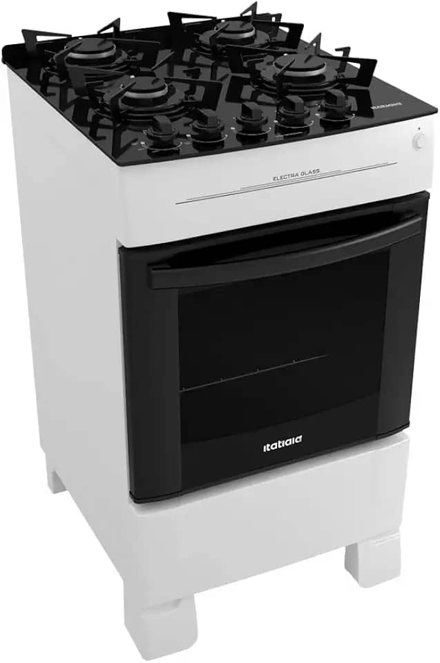 Fogão 4 Bocas a Gás Itatiaia Electra Glass Mesa de Vidro e Acendimento Automático Branco - Bivolt