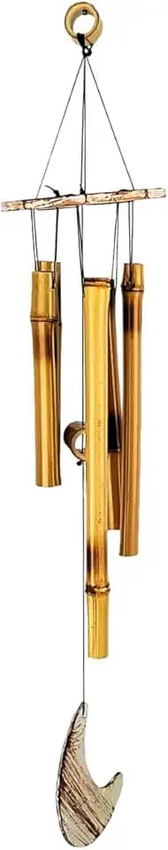 Sino dos Ventos mensageiro de bambu Mobile com 5 tubos 86 cm