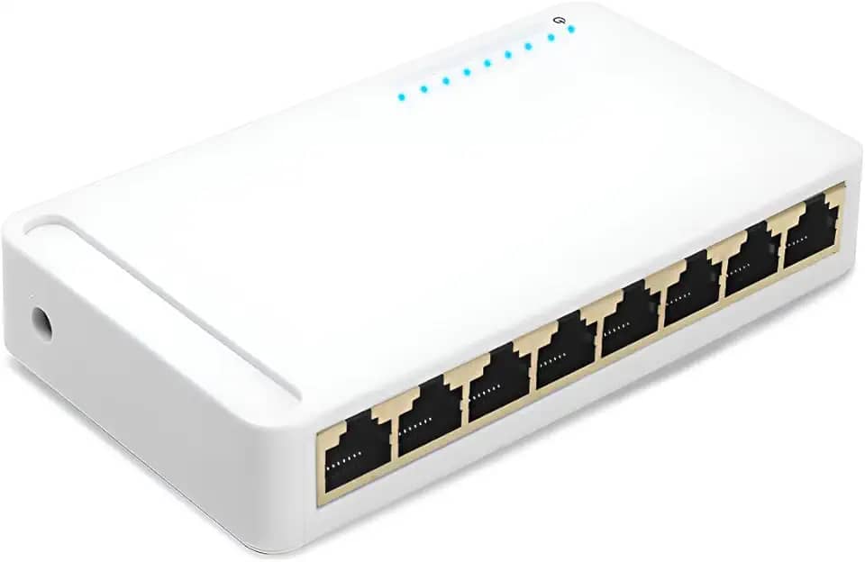 Switch Gigabit Ethernet 8 Portas, Hub de Rede RJ45 10/100/1000Mbps, Bivolt, Plug and Play, Compatível com IEEE802.3u