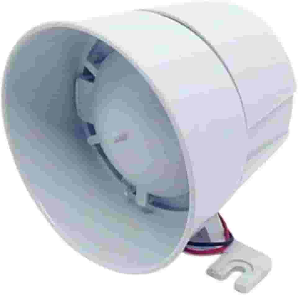 Sirene Alarme Taty 120db 12v Alta Potência Compacta Branca