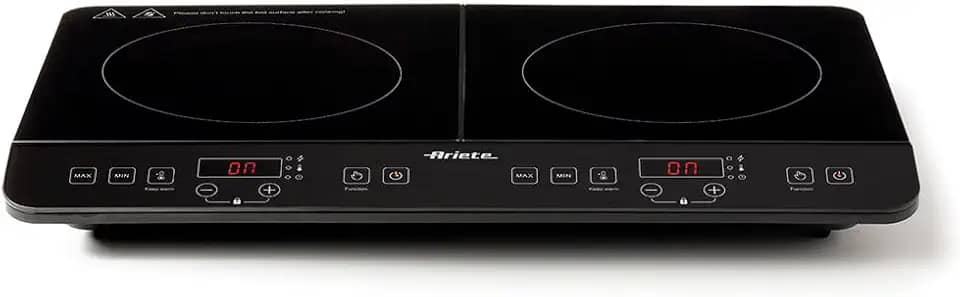 Ariete 1998, Cooktop de Indução 2 Bocas Touch Screen, Portátil, 2000W-1500W, 10 Níveis de pontencia, Panelas de até 27cm, 11 Programas Pre-definidos - 127V