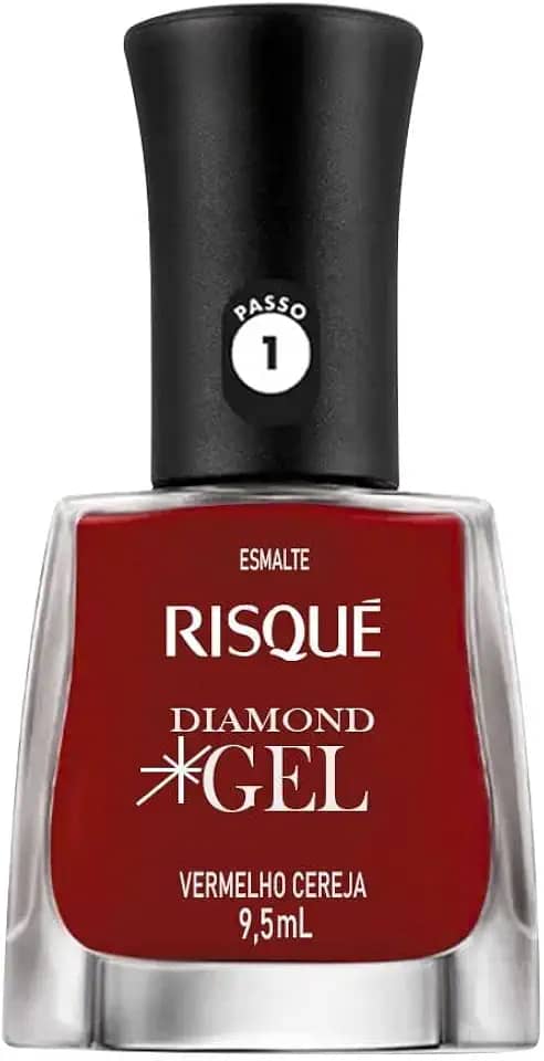 Esmalte Risqué Diamond Gel Vermelho Cereja Cremoso 9,5 Ml