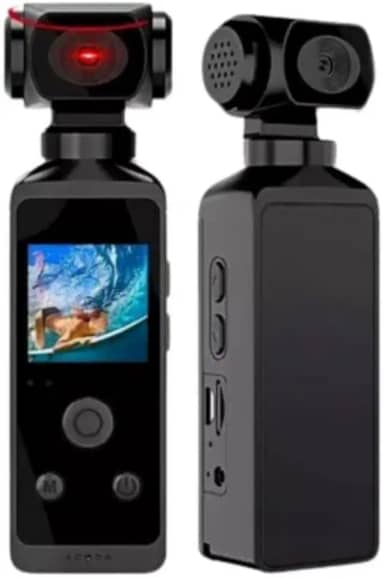 Câmera de ação HD 5K de bolso 270 ° Mini câmera esportiva wi-fi rotativa com estojo à prova d'água para capacete, gravador de motorista de bicicleta de viagem