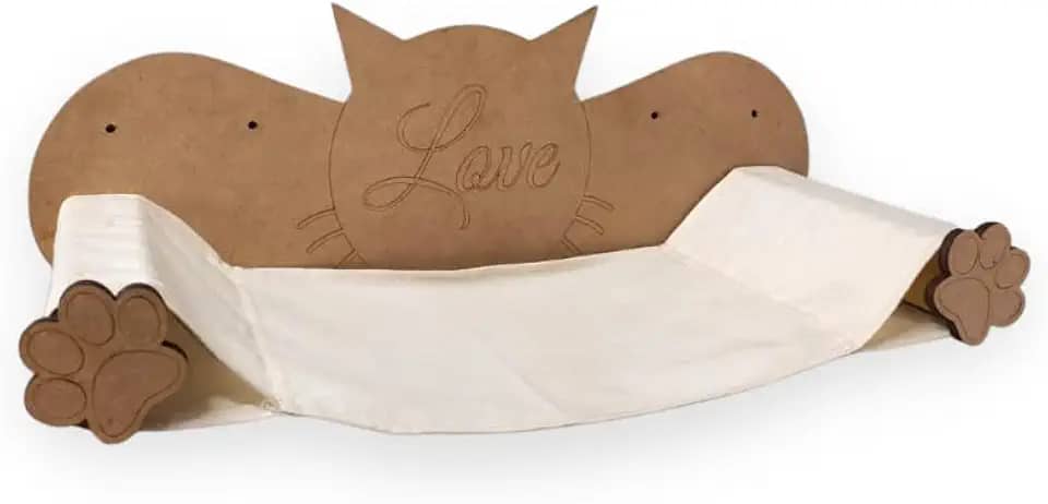 BOXFAN Rede Suspensa De Gatos Cama Pet Descanso Parede Janela Mdf Redinha Gato Caminha Anti Stress