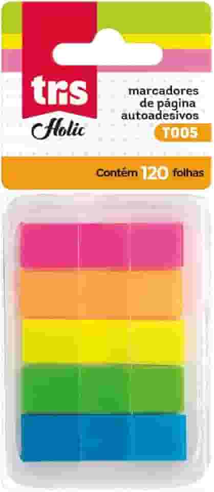 Nota Autoadesiva Marcador de Pagina POP T005 5 Cores120 Unidades - Tris