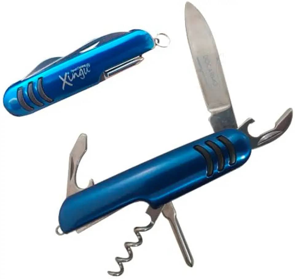 Canivete Chaveiro Suiço 5 Funções Canivete de Bolso Pequeno (Azul)