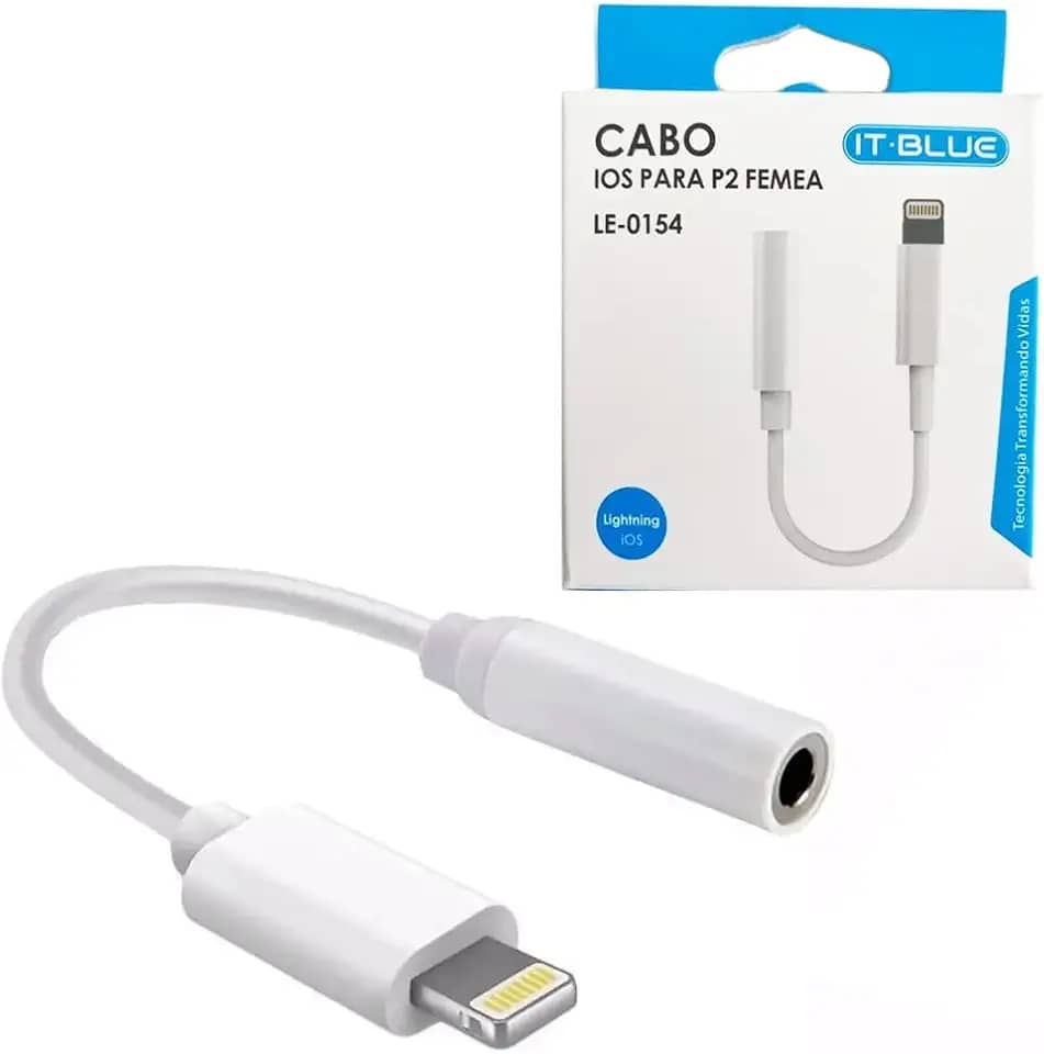 Adaptador De Fone De Ouvido Para Iphone 3.5mm P2 Branco