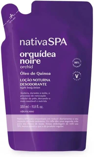 O BOTICARIO NATIVA SPA HIDRATANTE ORQUÍDEA NOIRE REFIL 350ml